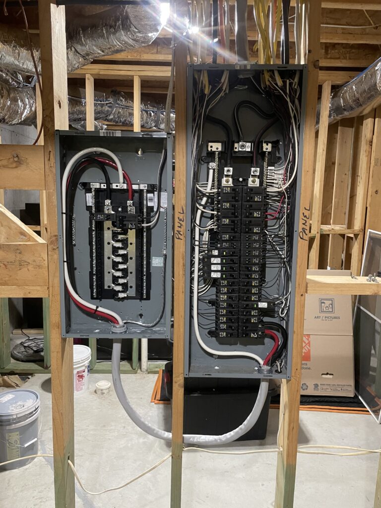 Electrical panel and sub panel installed