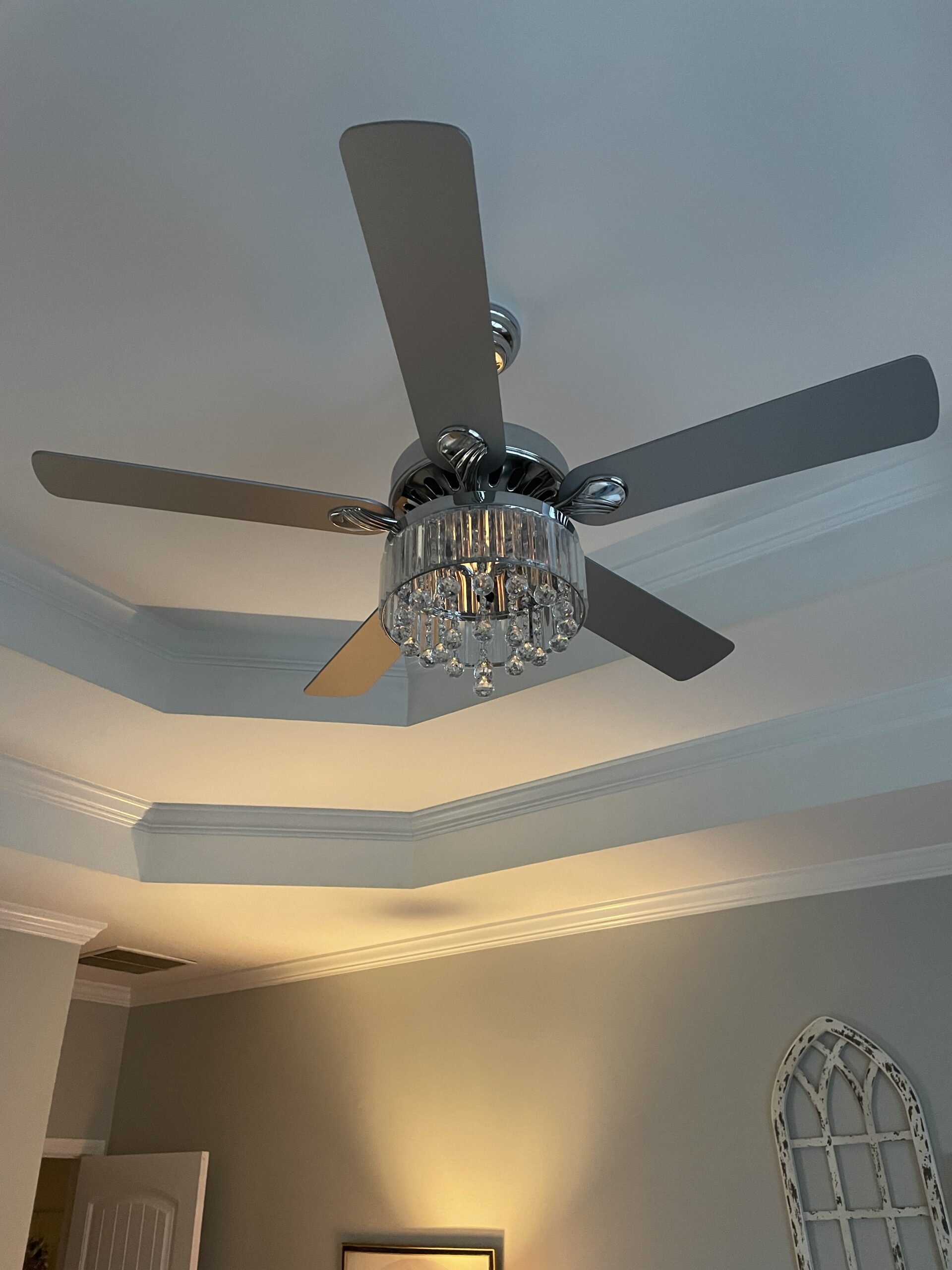 ceiling fan installed in bedroom