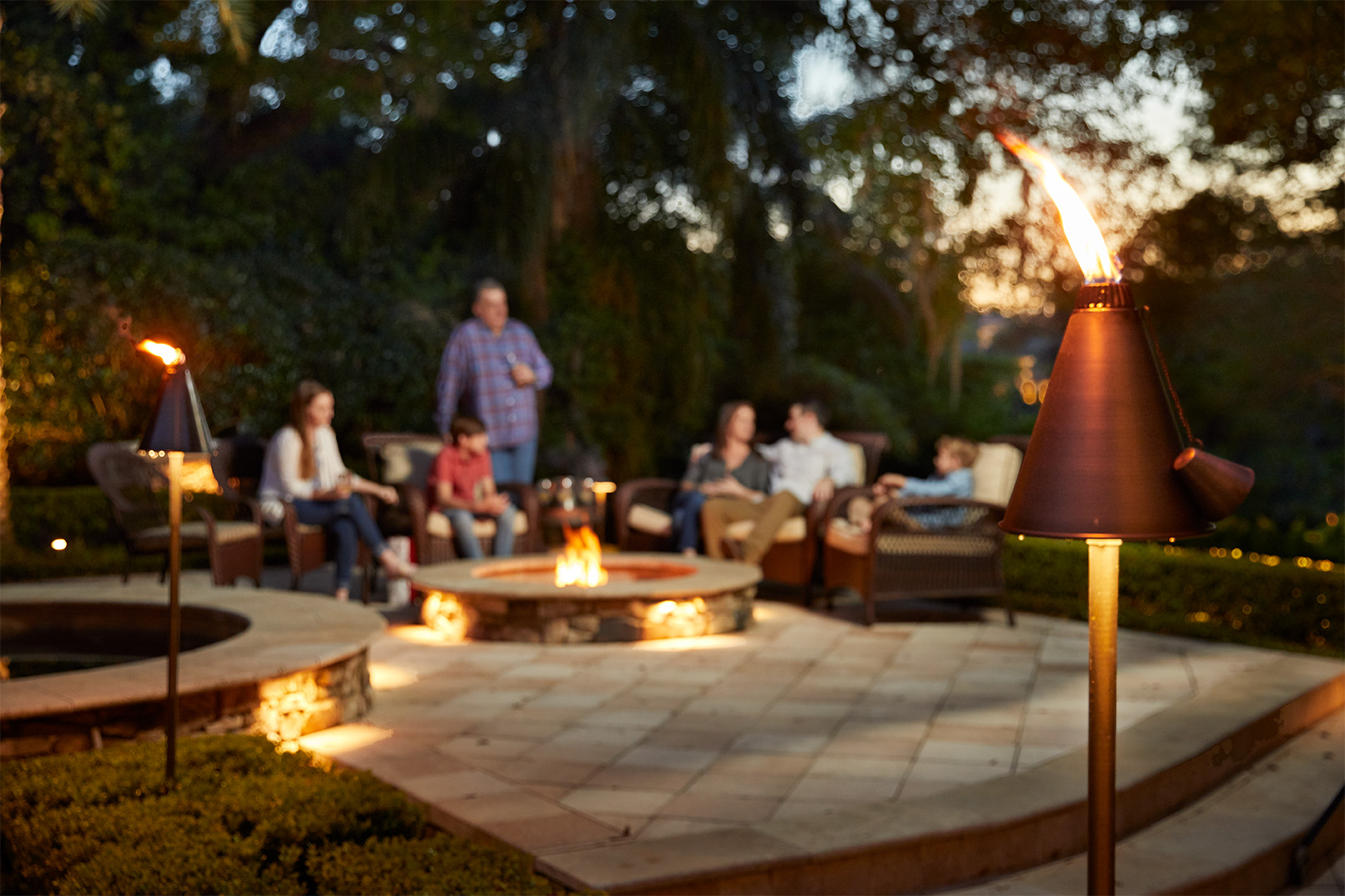 fire pit outdoor lighting